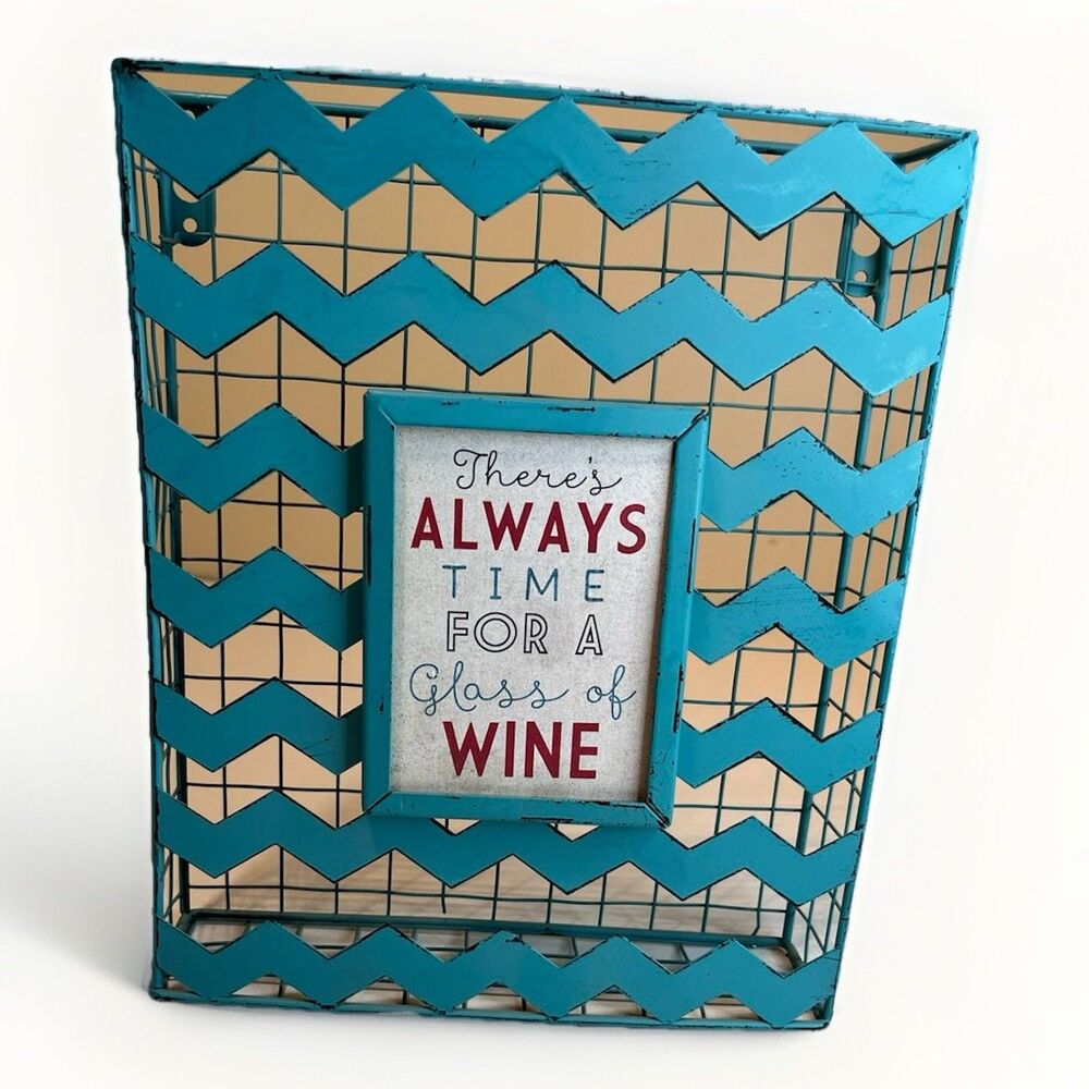 There’s Always Time For A Glass Of Wine Hang Sign Wall Art Kitchen Decor Basket